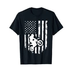 Motorcross Dirt Bike Gifts Co. American Flag Motorcross Braap Dirt Bike Off Road Enduro T-Shirt