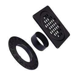 Gertrdti 4 Inch Drain Grate Kit Compatible with Schluter Kerdi-Drain Flange Square Shower Floor Drain Matte Black