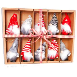 BRUBAKER 10-Piece Set Christmas Gnome Made of Wood and Rope - Tree Pendant Christmas Gnome Gnome - Christmas Pendant about 4 Inches - Christmas Gnome in Gift Box