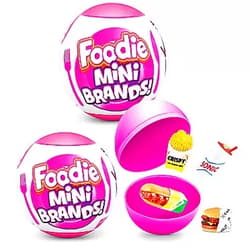 5 Surprise Foodie Mini Brands (2 Pack) by ZURU, Mystery Capsule Real Miniature Brands Collectable Toy, Collectibles, Fast Food Toys and Shopping Accessories