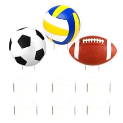 Hipiwe 6Pcs Ball Display Stands Sphere Hoder - Plastic Sport Ball Holder Clear Soccer Ball Display Rack Memorabilia Ball Display Ring Pedestal for Sphere Football Basketball Volleyball,2.6