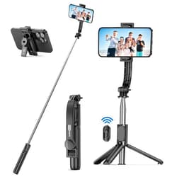 SelfieShow Selfie Stick, Extendable Selfie Stick Tripod with Wireless Remote and Tripod Stand, Portable, Lightweight, Compatible with iPhone 15 14 13 12 Pro Xs Max X 8Plus, Samsung Smartphone and More