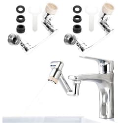 BlueStars 2 Packs 1080° Swivel Faucet-Extender Universal Sink-Water-Aerator - 2 Mode Splash Filter Extension, Kitchen Bathroom, 1080 Big Angle Swivel Faucet Aerator - Easy To Wash Eye/Hair/Face