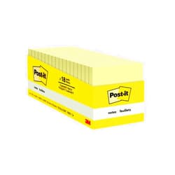 Post-it Notes 3x3 in, 18 Pads, America's’s #1 Favorite Sticky Notes, Canary Yellow, Clean Removal, Recyclable (654-18CP)