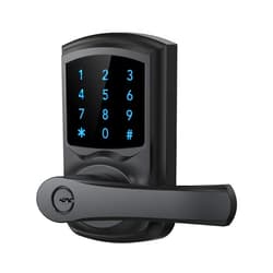 HIDALIFE Keyless Entry Door Lock, Keypad Door Lock with Handle, Electronic Door Lock, Touchscreen, Auto-Locking, Anti-peep Password, Easy to Install for Front Door, Home, Office, Matte Black