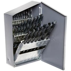 Chicago-Latrobe Chicago Latrobe 57714 150 Series High-Speed Steel Jobber Length Drill Bit Set with Metal Case, Black Oxide Finish, 118 Degree Conventional Point, Inch, 29-piece, 1/16