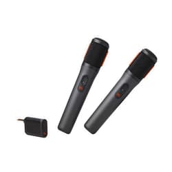 JBL PartyBox Wireless Mic - 2X Digital Wireless Microphones, Rechargeable Battery (20hrs - 700mAh), Clear Voice, Crisp Sound, Stable 2.4GHz Connection, Compatible with All PartyBox Speakers (Black)