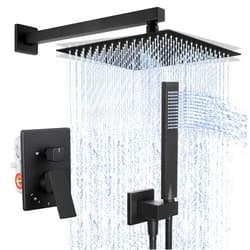 KES Shower Faucet, Shower Faucets Sets Complete 12 Inch Rain Shower Head with Handheld Spray, Pressure Balance Shower System (cUPC Certified Shower Valve Included), Matte Black, XB6230F18S12-BK
