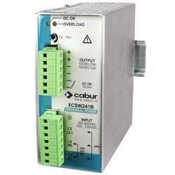 Automation Systems Interconnect ASI XCSW241B DIN Rail Power Supply with Pluggable Wire Connections, 12-15 VDC, 116/15A, 240W Output, 185 to 550 VAC Input