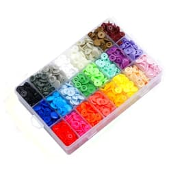 ilauke 408 Sets Plastic Snap Buttons, No-Sew T5 Snaps with Organizer Storage Case for Bibs Diapers Crafts