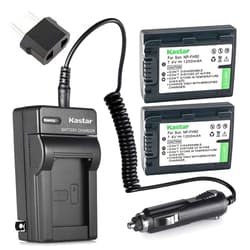 Kastar Battery (2-Pack) + Charger Replacement for Sony NP-FH50 NP-FH40 NP-FH30 DSLR-A230 DSLR-A330 DSLR-A290 DSLR-A380 DSLR-A390 HDR-TG1E HDR-TG3 HDR-TG5 HDR-TG7 DSC-HX1 DSC-HX200 DSC-HX100V Camera