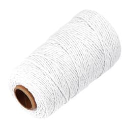 Ohtomber White Cotton Butchers Twine String - Ohtomber 328 Feet 2MM for Crafts, Bakers Twine, Kitchen Cooking Butcher Meat and Roasting, Gift Wrapping