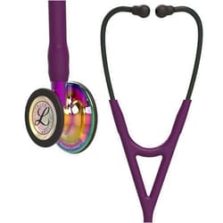 3M Littmann 3M™ Littmann® Cardiology IV™ Stethoscope, 6239, High Polish Rainbow Chestpiece, Plum Tube, Violet Stem and Black Headset High Polish Rainbow Chestpiece, Plum Tube Stethoscope