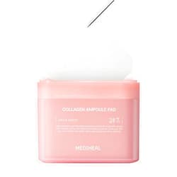 MEDIHEAL Collagen Ampoule Pad – Square Cotton Facial Toner Pads Collagen & Ceramide - Skin Firming & Restore Elasticity - Tighten Wrinkles & Lines - Vegan Eco Silk Pads, 100 Pads