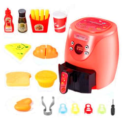 GAGAKU Toy Air Fryer Kids Play Kitchen Playset Accessories,Chefs Pretend Play Food Toys Oven with Light & Sound and Play Food Grill Cooking Utensils,Cooking Toys for 3-8 Year Old Girls Boys Gift
