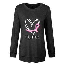 YFJRBR Sweatshirts for Women Crewneck Long Sleeve Pink Ribbon Letter Breast Cancer Prevention Sweater Drawstring