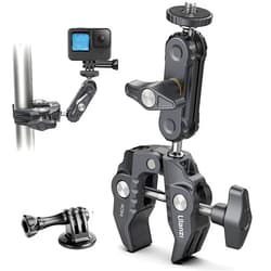 ULANZI Super Clamp Camera Clamp Mount Monitor 360° Ballhead Magic Arm Double Ball Head Adapter with 1/4