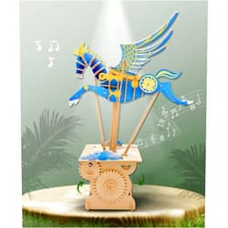 Ilo iló 3D Puzzles for Adults, DIY Mechanical Wooden Puzzle Model Kit for Adults & Teens, Building Sets for Kids 14+, Music Box Not Included, STEM Toys Brainteaser, Unique Gift, Decor, Pegasus