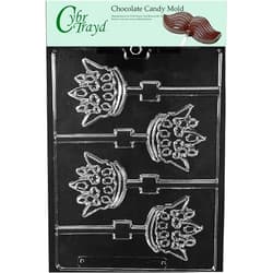 Cybrtrayd Life of the Party K156 King Kingdom Crown Lolly Chocolate Candy Mold in Sealed Protective Poly Bag Imprinted with Copyrighted Cybrtrayd Molding Instructions