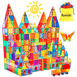 Ryoichi Magnetic Tiles,138PCS Magnet Building Set with 2 Cars,Magnetic 3D Blocks,Construction STEM Learning and Playing Toys for Kids, Montessori Toy for Boys Girls Toddlers 3 4 5 6 7 8 9+ Year Old