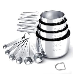 TILUCK Stainless Steel Measuring Cups & Spoons Set, Cups and Spoons,Kitchen Gadgets for Cooking & Baking (Medium)