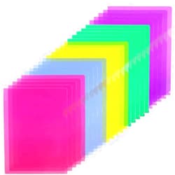 Sooez 25 Pack Clear Document Folder Project Pockets, Clear Plastic Folders Letter Size Plastic Document Folders Paper Poly Jacket Sleeves Folders Copy, 5 Assorted Colors
