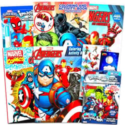 Marvel Avengers Bulk Coloring Book Set for Kids - Bundle with 6 Superhero Coloring and Activity Books with Avengers Super Hero Stickers, Crayons, Tattoos, Puzzles