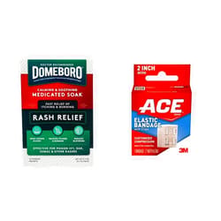 Domeboro Medicated Soak Rash Relief (Burow’s Solution), 12 Count & ACE 2