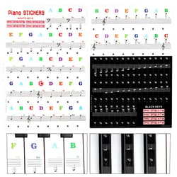 WLLHYF Piano Keyboard Stickers for 88/61/54/49Key, PVC Bold Large Letter Piano Notes Label for Beginner and Kids Learning (Multicolor)