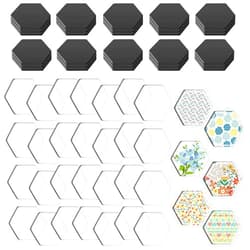 Weewooday 72 Pieces Craft Magnets Glass Ceramic Ferrite Magnet with Adhesive Backing and Transparent Clear Glass Cabochons for DIY Craft Fridge Refrigerator Pendants