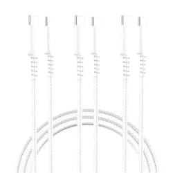 Amaitree USB C to USB C Cable [3Ft 3Pack], 60W 3A Fast Charging PVC Nylon Braided USB C Cable, Compatible with iPhone 15/15 Pro/15 Pro Max/Samsung Galaxy S24/S23/S22/S21/S20/S10/S9/S8/Note 20 -White