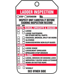 Accuform TRS340PTP Ladder Status Tag, Ladder Inspection - INSPECT Unit Carefully Before Signing Inspection Record, 5.75