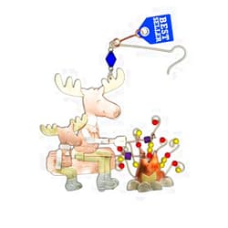 Bulldog Depot BD Holiday Collection- Murphy Moose Campfire Metal Holiday Ornament