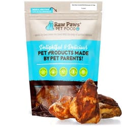 Raw Paws Smoked Beef Kneecaps for Dogs, 5-ct - Packed in USA - Free Range, Antibiotic Free - Beef Knee Cap Bones for Dogs - Smoked Beef Bones - Dog Bones for Aggressive Chewers - Small to Large Dogs
