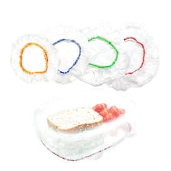 Brite Concepts Culinary Elements Reusable Bowl Covers, 12 (Twelve)-Count, 4 Different Sizes with Elastic, Multi-Purpose Plastic Food Storage Cover sfor Leftovers, Dishes, Watermelons, And More
