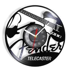 XUEQIN-YD 12 inch Clock Wall Decorative Vinyl Record Decor Electric Guitar Design Vinyl Record Wall Clock Musical Instruments Music Studio Modern Art Vintage Vinyl for Wall Art Decor