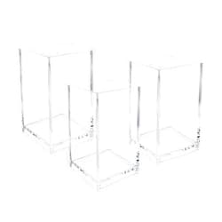 Newkita 3 Pack Clear Acrylic Cosmetic Pencil Pen Holder Cup, Clear Makeup Brush Holder, Desk Acrylic Brushes Storage