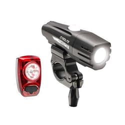 Cygolite Metro 700 Lumen Headlight and Hotshot 100 Lumen Tail Light USB Rechargeable Bike Light Combo Set , Black / Red