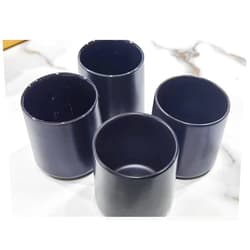 DHPO Ceramic Coffee Cups with Big Handle for Coffee, Milk, Tea, Latte, Americano, Cappuccino, Cereal for Christmas Gifts, Microwave & Dishwasher Safe, Black, Black(4 pack)