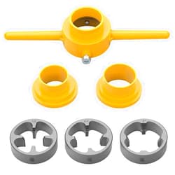 Saipe 6Pcs PVC Thread Maker Tool Pipe Threader Plumbing Tool Kit Plastic Pipe Round Die Set with 3 Dies 1/2