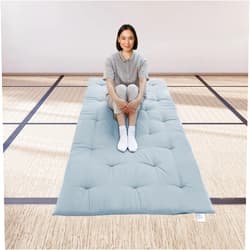 FindPanda Japanese Futon Floor Mattress, Folding Tatami Mat Sleeping Pad,Roll Up Kids Floor Lounger Pillow Bed (Light Grey, Twin)