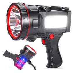 Vanvale Superbright Handheld LED Spotlight Flashlight Powerful Searchlight USB Rechargeable Lantern with Power Bank Function Portable Camping Emergency Light (White Light)