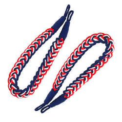 Suneration Curtain Tiebacks Ropes Buckle 2 Pieces Handmade Cotton Knitted Knot Braided Decorative Drapes Holdbacks for Window Curtain Accessories with Hooks Red White Blue Color Blocking