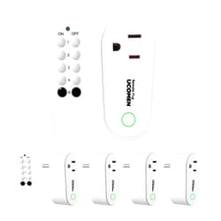UCOMEN Remote Control Outlet with 100 ft Range,Wireless Light Switch for Household Appliances,Remote Light Switch Kit,White (5 Outlets + 2 Remotes) 1875W