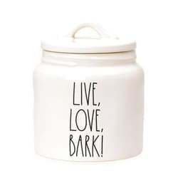 Rae Dunn by Magenta Rae Dunn Dog-Treat Jar, Ceramic Jar and Lid Set for Dog Food or Treat Storage, Cute Cookie Jar for Kitchen Counter or Pantry Storage