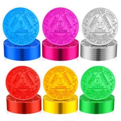 Siifert 36 Pcs Recovery AA Chips and Medallions Bulk Sobriety Chips AA Tokens Alcoholics Anonymous Medallion Aluminum Include 1 2 3 6 9 Month and 24 Hour Commemorative Lot Colored