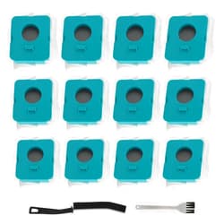CALIDAKA 12 Pcs VCA-ADB95 Clean Station Dust Bag Compatible with The VCA-ADB95 Jet Cordless Stick Vacuum, With 1Pc Crevice Brush, Practical Professional Replacement Dust Bag(White)