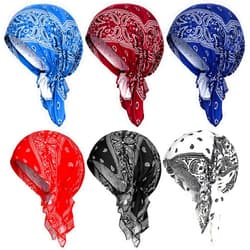 Geyoga 6 Pcs Chemo Headwear for Women Pre-Tied Head Scarves Turban Beanie Caps Cancer Head Wrap Headscarf for Yoga Running