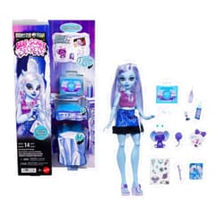 Monster High Self-Scare Secrets Abbey Bominable Doll and Accessories Set with 13 Realistic Surprises Like Henna, Painting and Crochet Crafts