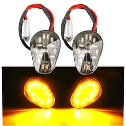 HUSUKU 2 PCS Amber LED Turn Signal Indicator Light Lamp Flush Mount For Yamaha YZF R1 R3 R6 R6S FZ6 FZ1 FZ Fazer FZ6R FZ07 FZ8 FZ09 TMAX MT-07 MT-09 Smoked Lens